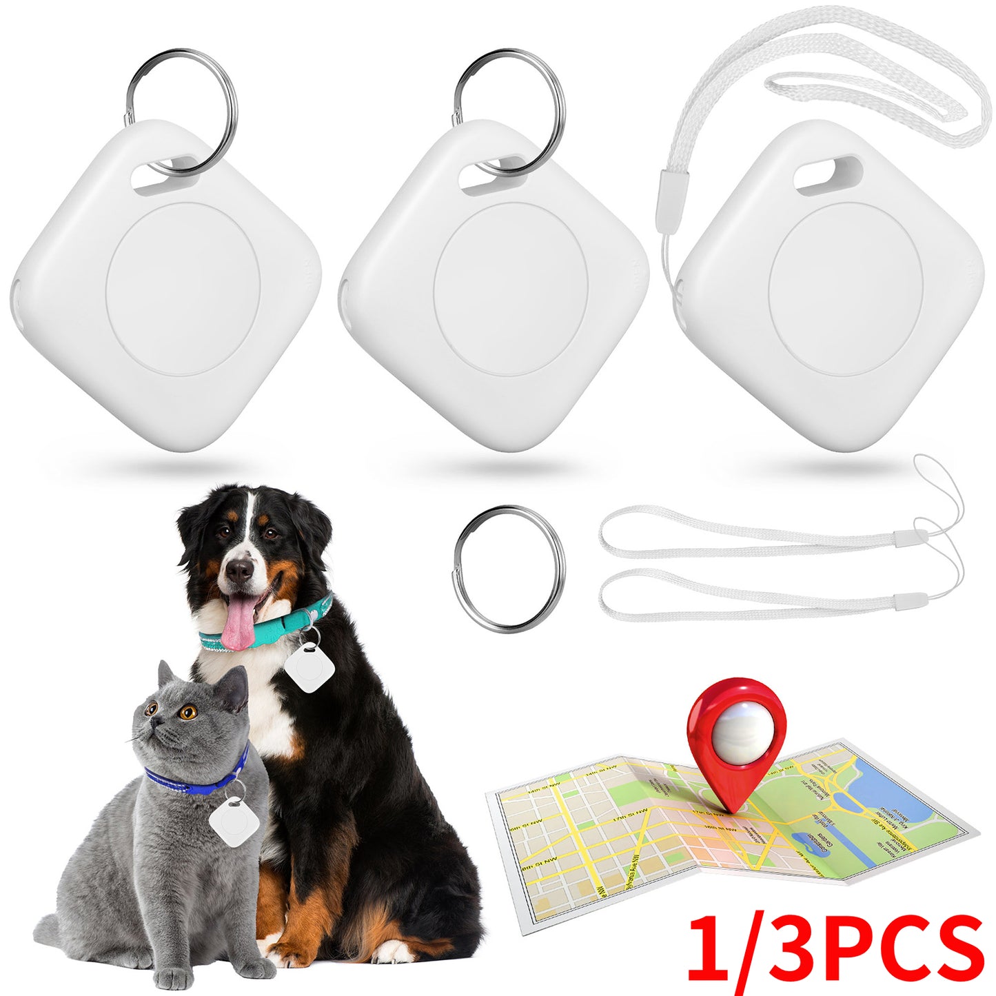 Anti-Loss Bluetooth Tracker - Replaceable Battery and 250 ft Bluetooth Range,Smart Mini GPS Locator Children's Pet Tracker Vehicle Locator