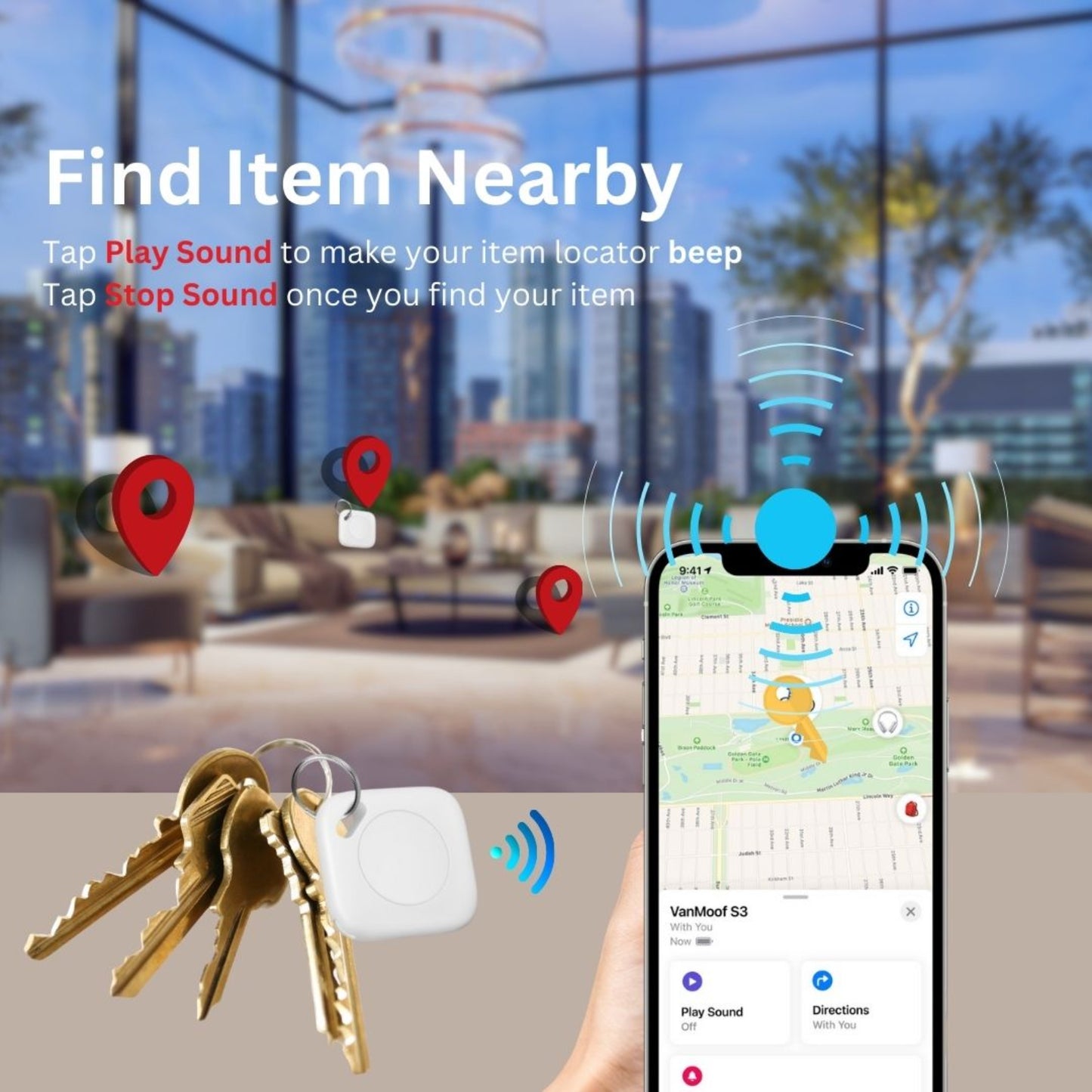 Anti-Loss Bluetooth Tracker - Replaceable Battery and 250 ft Bluetooth Range,Smart Mini GPS Locator Children's Pet Tracker Vehicle Locator