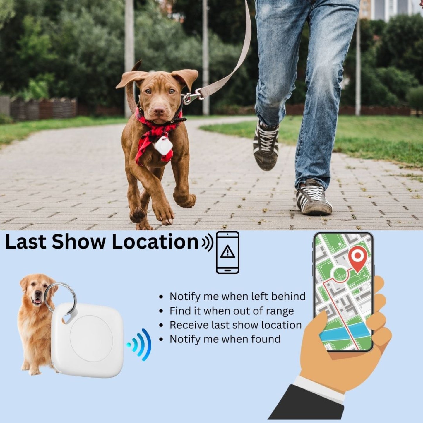 Anti-Loss Bluetooth Tracker - Replaceable Battery and 250 ft Bluetooth Range,Smart Mini GPS Locator Children's Pet Tracker Vehicle Locator