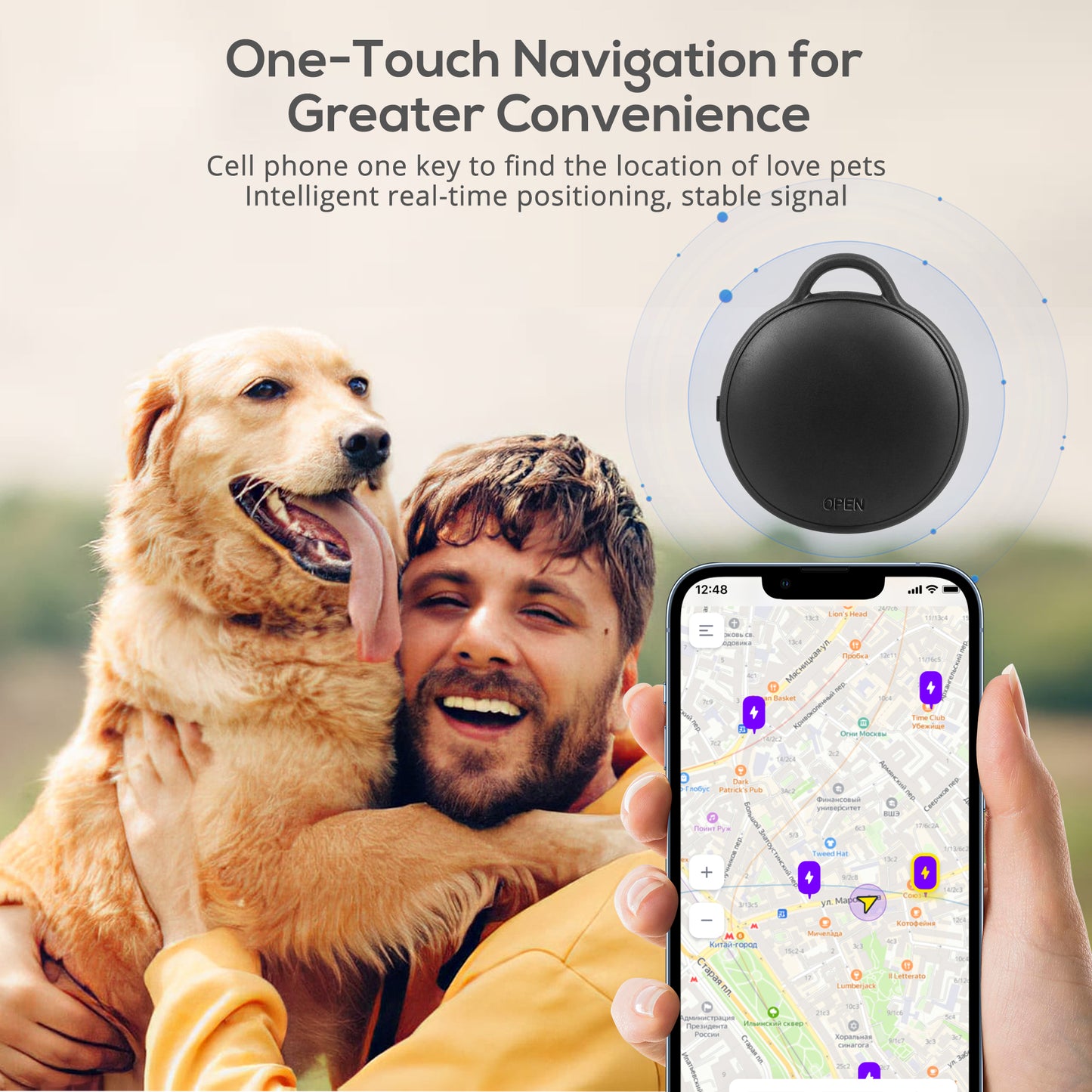 MVTAG Waterproof Bluetooth Tracker and Item Locator - Compatible with iOS Find My App - Replaceable Battery,Ideal for Keys, Bags, and Personal Items