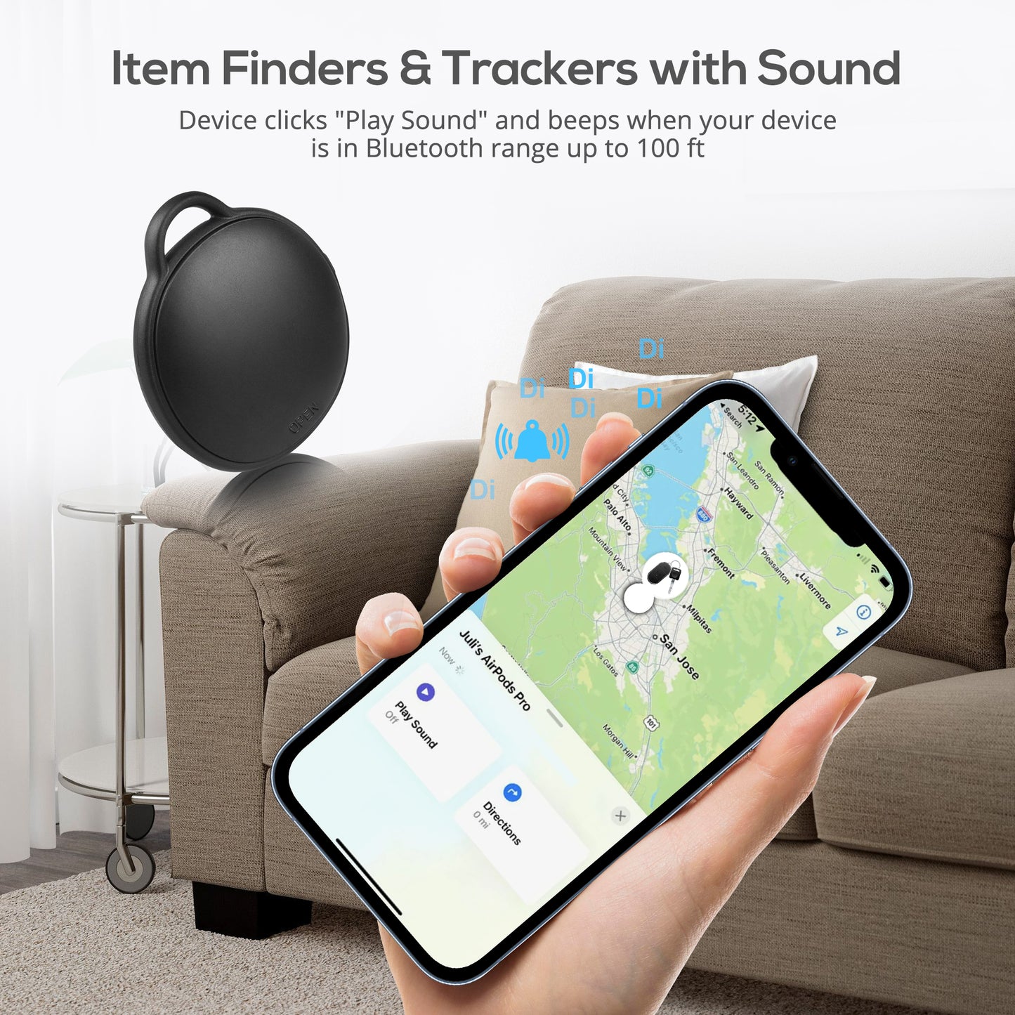 MVTAG Waterproof Bluetooth Tracker and Item Locator - Compatible with iOS Find My App - Replaceable Battery,Ideal for Keys, Bags, and Personal Items