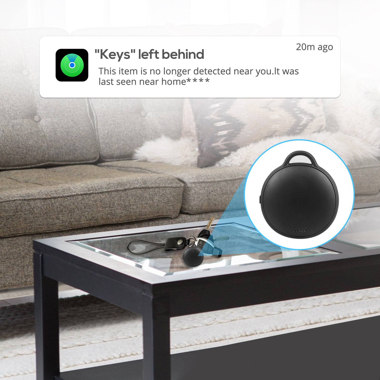 MVTAG Waterproof Bluetooth Tracker and Item Locator - Compatible with iOS Find My App - Replaceable Battery,Ideal for Keys, Bags, and Personal Items
