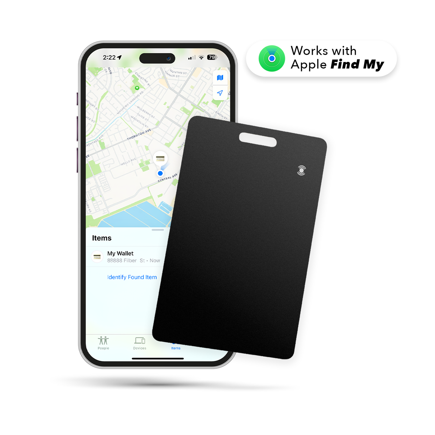 Smart Wallet Tracker Card - Ultra-Thin iOS Find My Compatible, Wireless Charging, Credit Card Sized SmartCard Tracker for Wallets and Passports